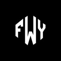FWY letter logo design with polygon shape. FWY polygon and cube shape logo design. FWY hexagon vector logo template white and black colors. FWY monogram, business and real estate logo.
