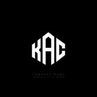 KAC letter logo design with polygon shape. KAC polygon and cube shape logo design. KAC hexagon vector logo template white and black colors. KAC monogram, business and real estate logo.