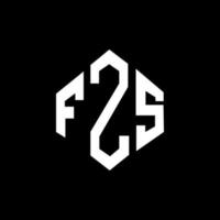 diseño de logotipo de letra fzs con forma de polígono. fzs polígono y diseño de logotipo en forma de cubo. fzs hexágono vector logo plantilla colores blanco y negro. monograma fzs, logotipo empresarial y inmobiliario.