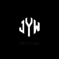 diseño de logotipo de letra jyw con forma de polígono. jyw polígono y diseño de logotipo en forma de cubo. jyw hexágono vector logo plantilla colores blanco y negro. Monograma jyw, logotipo comercial y inmobiliario.