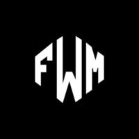 diseño de logotipo de letra fwm con forma de polígono. diseño de logotipo en forma de cubo y polígono fwm. plantilla de logotipo vectorial hexagonal fwm colores blanco y negro. monograma fwm, logotipo empresarial y inmobiliario. vector