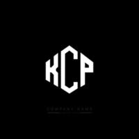 KCP letter logo design with polygon shape. KCP polygon and cube shape logo design. KCP hexagon vector logo template white and black colors. KCP monogram, business and real estate logo.