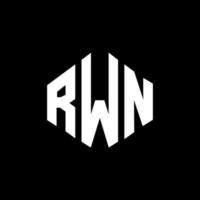 diseño de logotipo de letra rwn con forma de polígono. diseño de logotipo en forma de cubo y polígono rwn. rwn hexágono vector logo plantilla colores blanco y negro. monograma rwn, logotipo comercial e inmobiliario.