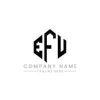 diseño de logotipo de letra efu con forma de polígono. efu polígono y diseño de logotipo en forma de cubo. efu hexágono vector logo plantilla color blanco y negro