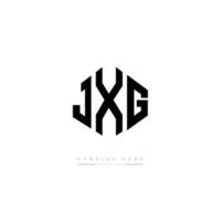 JXG letter logo design with polygon shape. JXG polygon and cube shape logo design. JXG hexagon vector logo template white and black colors. JXG monogram, business and real estate logo.