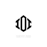 diseño de logotipo de letra ioi con forma de polígono. diseño de logotipo en forma de cubo y polígono ioi. ioi hexágono vector logo plantilla colores blanco y negro. monograma ioi, logotipo empresarial y inmobiliario.