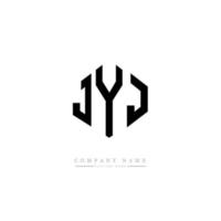 JYJ letter logo design with polygon shape. JYJ polygon and cube shape logo design. JYJ hexagon vector logo template white and black colors. JYJ monogram, business and real estate logo.