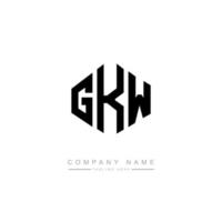 diseño de logotipo de letra gkw con forma de polígono. gkw polígono y diseño de logotipo en forma de cubo. Gkw hexágono vector logo plantilla colores blanco y negro. monograma gkw, logotipo comercial e inmobiliario.