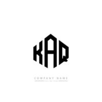 KAQ letter logo design with polygon shape. KAQ polygon and cube shape logo design. KAQ hexagon vector logo template white and black colors. KAQ monogram, business and real estate logo.