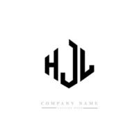 diseño de logotipo de letra hjl con forma de polígono. diseño de logotipo en forma de cubo y polígono hjl. hjl hexágono vector logo plantilla colores blanco y negro. monograma hjl, logotipo comercial e inmobiliario.