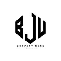 diseño de logotipo de letra bju con forma de polígono. diseño de logotipo en forma de cubo y polígono bju. bju hexágono vector logo plantilla colores blanco y negro. monograma bju, logotipo comercial y inmobiliario.