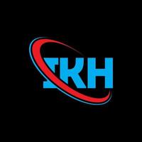 logotipo de ikh. carta ikh. diseño del logotipo de la letra ikh. logotipo de las iniciales ikh vinculado con el círculo y el logotipo del monograma en mayúsculas. tipografía ikh para tecnología, negocios y marca inmobiliaria. vector