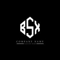 BSX letter logo design with polygon shape. BSX polygon and cube shape logo design. BSX hexagon vector logo template white and black colors. BSX monogram, business and real estate logo.