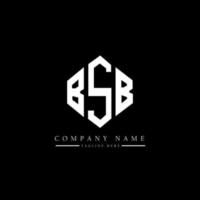 BSB letter logo design with polygon shape. BSB polygon and cube shape logo design. BSB hexagon vector logo template white and black colors. BSB monogram, business and real estate logo.