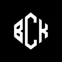 diseño de logotipo de letra bck con forma de polígono. diseño de logotipo en forma de cubo y polígono bck. bck hexágono vector logo plantilla colores blanco y negro. monograma bck, logotipo comercial e inmobiliario.