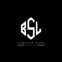 BSL letter logo design with polygon shape. BSL polygon and cube shape logo design. BSL hexagon vector logo template white and black colors. BSL monogram, business and real estate logo.