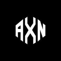 AXN letter logo design with polygon shape. AXN polygon and cube shape logo design. AXN hexagon vector logo template white and black colors. AXN monogram, business and real estate logo.