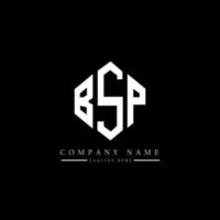 BSP letter logo design with polygon shape. BSP polygon and cube shape logo design. BSP hexagon vector logo template white and black colors. BSP monogram, business and real estate logo.