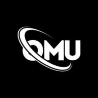 logotipo de omu. letra omu. diseño del logotipo de la letra omu. Logotipo de iniciales omu vinculado con círculo y logotipo de monograma en mayúsculas. tipografía omu para tecnología, negocios y marca inmobiliaria. vector