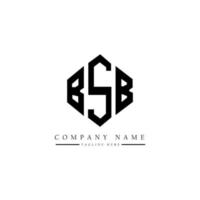 BSB letter logo design with polygon shape. BSB polygon and cube shape logo design. BSB hexagon vector logo template white and black colors. BSB monogram, business and real estate logo.