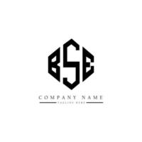 BSE letter logo design with polygon shape. BSE polygon and cube shape logo design. BSE hexagon vector logo template white and black colors. BSE monogram, business and real estate logo.