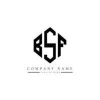 BSF letter logo design with polygon shape. BSF polygon and cube shape logo design. BSF hexagon vector logo template white and black colors. BSF monogram, business and real estate logo.