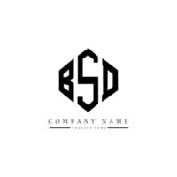 diseño de logotipo de letra bsd con forma de polígono. diseño de logotipo de forma de cubo y polígono bsd. plantilla de logotipo vectorial hexagonal bsd colores blanco y negro. monograma bsd, logotipo empresarial y inmobiliario. vector