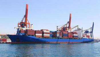 Container Ship in port photo