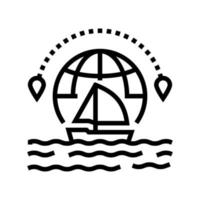 yacht tourism line icon vector illustration