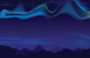 Gradient Aurora with Mountain Background vector