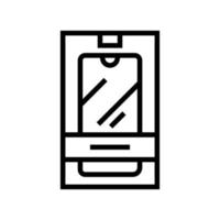 mobile phone box line icon vector illustration