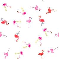 Bird Flamingo Vector Seamless Pattern