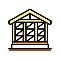 wooden frame building color icon vector illustration