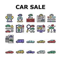 Used Car Sale Automobile Service Icons Set Vector