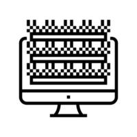 testing computer screen semiconductor manufacturing line icon vector illustration