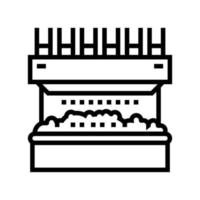 ilustración de vector de icono de línea de máquina de planta de cribado