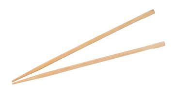 disposable beech wooden chopsticks isolated photo