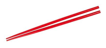 red painted wooden chopsticks put together photo