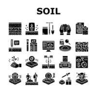 Soil Testing Nature Collection Icons Set Vector