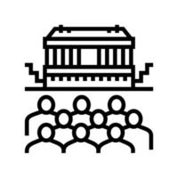 teatro antigua grecia línea icono vector ilustración