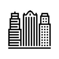 skyscraper business center building line icon vector illustration