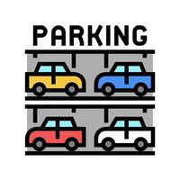 Ilustración de vector de icono de color de estacionamiento multinivel