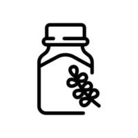 thyme glass bottle icon vector outline illustration