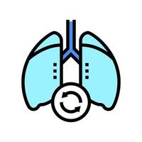 Ilustración de vector de icono de color de trasplante de pulmones