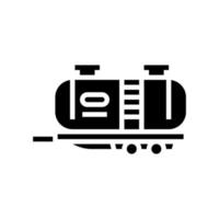 transporte de gasolina remolque glifo icono vector ilustración