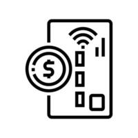 card contactless line icon vector illustration