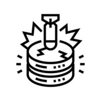 attack database line icon vector illustration