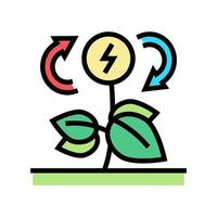 Ilustración de vector de icono de color de ahorro de energía ecológica