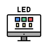 Ilustración de vector de icono de color de monitor de computadora led