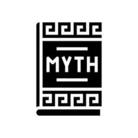 libro de mitos antigua grecia glifo icono vector ilustración
